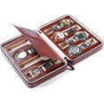 thumbnail image 2 of FETCOI 8 Slots Watch Storage Bag, PU Leather Watch Display Holder Case, Portable 8 Grids Travel Watch Box with Zipper, Multifunctional Jewelry Storage Bag (Brown), 2 of 7