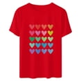 thumbnail image 5 of Diufon Hauts de la Saint-Valentin pour Femmes Décontracté Manches Courtes Col Rond Pull Chemise Imprimé Graphique Mignon Tendance, 5 of 5
