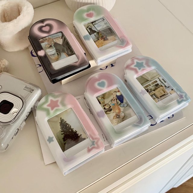 Libro de tarjetas de almacenamiento de la serie Love de estilo coreano Y2G, libro de almacenamiento de fotos de tarjetas pequeñas de tres pulgadas retro