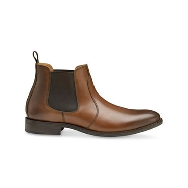 JOHNSON & MURPHY Mens Brown Pull Tab Goring Cushioned Lewis Round Toe Block Heel Chelsea 11 M