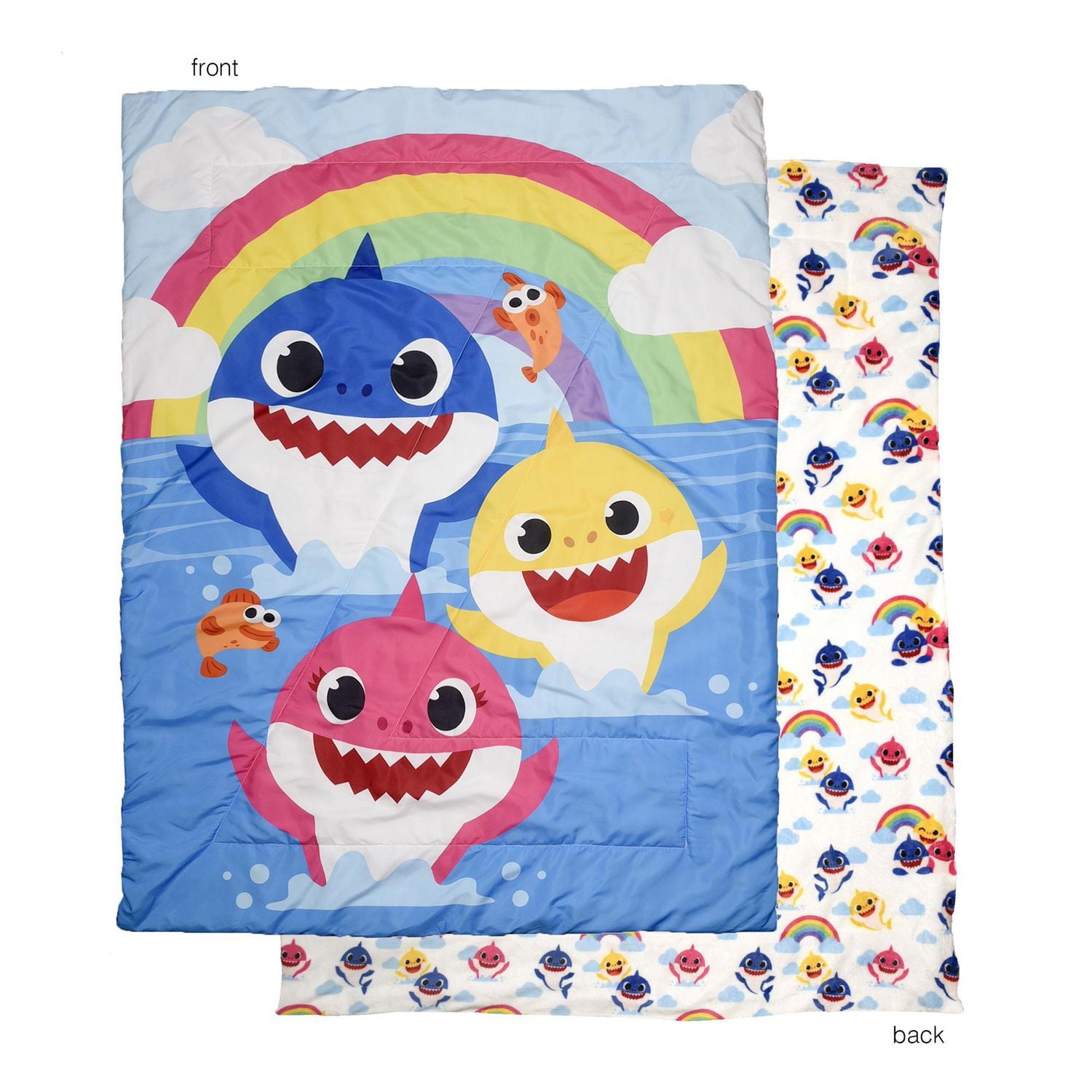 Baby Shark 2 Piece Toddler Bedding Set including Comforter and Pillowcase
