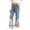 BlueD, variant on Girls Faux Denim Pants with Pockets Elastic Waist Cute Baggy Casual Kids Flare Pants Blue 4-12