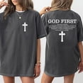 thumbnail image 4 of God First Double Sided Unisex T-Shirt – Christian Cross Faith Graphic Tee, 4 of 6
