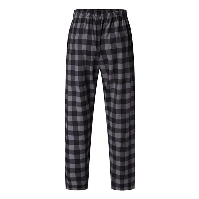 Men s Plaid Pajama Pant Classic Cotton Lightweight Lounge Sleep Pants with Drawstring and Pockets Walmart