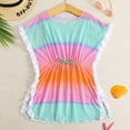 thumbnail image 5 of BOBOGOJP Girls Swim Cover Up Short Sleeve Quick Dry Kids Beach Pool Bathing Suit Wraps Pink for Size 8-9 Years, 5 of 9