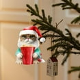 thumbnail image 6 of CoreLiving Cat Ornaments for Christmas Tree, Mini Cat Ornaments for Mini Tree, Acrylic Cat Ornament Cute Animal Decor with Santa Hat Holiday Gift for Children Girls Home Decor, 6 of 7