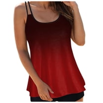 Ramiter Women Tankini Bathing Suit Tops for Women Tankini Tops Only Tummy Control Swim Tops Swimwear Beachwear Bikini Plus Size Tankini Top Only No Bottom Wine,L