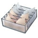 thumbnail image 5 of Bearachild Caja de almacenamiento de sujetador de nailon, organizador de cajones de ropa de gran capacidad, cajas plegables de 6 compartimentos, Gris 2Conjunto, 5 of 6