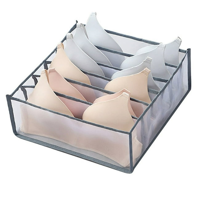 Advancent Caja de almacenamiento de sujetador de nailon, organizador de cajones de gran capacidad, plegable, 6 compartimentos, organizadores de Type3 NO3