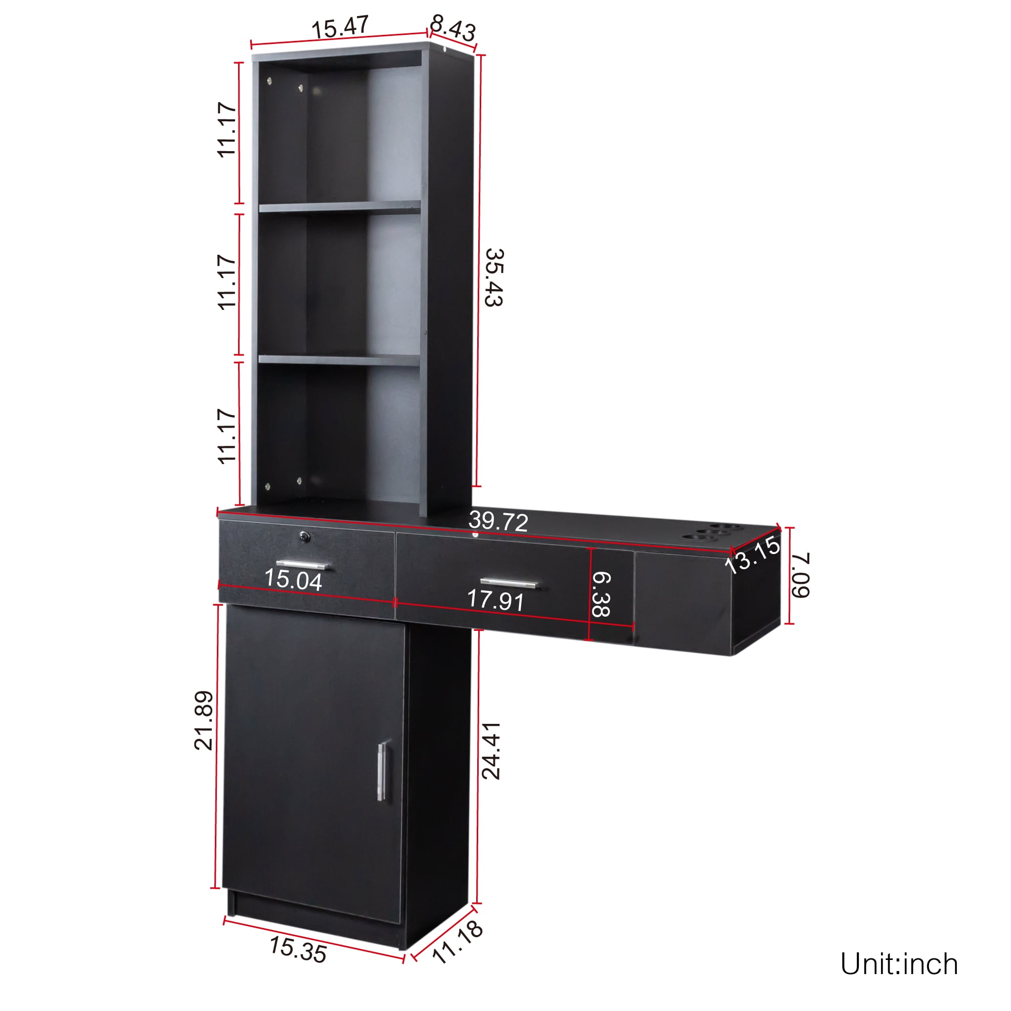 Hair Desk, Multi-Layer Storage, Large Storage Space