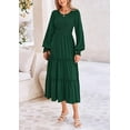 thumbnail image 6 of PRETTYGARDEN Women's Smocked Maxi Dress Spring Casual Long Sleeve Swiss Dot Ruffle Long Flowy Going Out Dresses with Pockets, 6 of 6
