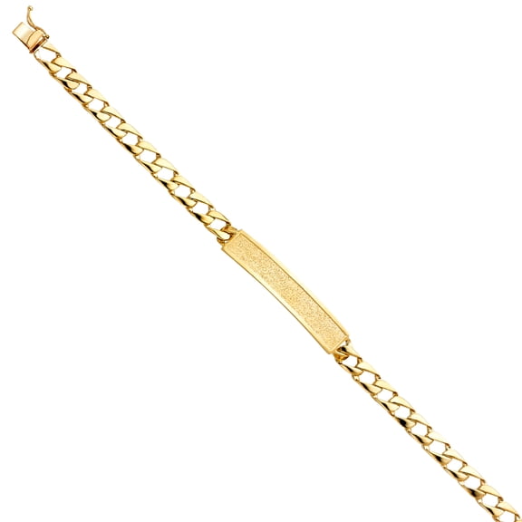 14k Yellow Gold Cuban Link ID Bracelet - 8" | Elegant 14KY Gold Chain Bracelets for Men and Women | Weight 13.9 Grams | Men’s Jewelry for Gift