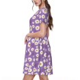 thumbnail image 2 of Daiia Daisies Flowers Print Women's Dresses 2025 Trendy Short sleeve Dresses Casual Baggy Flowy Maxi Sun Dresses, 2 of 6
