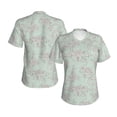 thumbnail image 3 of Yiaed Retro Snake Print Women's T Shirt V-Neck Short Sleeve Shirt Casual Breathable Tee Summer Tops-3X-Large, 3 of 5