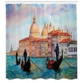 thumbnail image 3 of Ambesonne Venice Shower Curtain, Watercolor Serene City, 69"Wx70"L, Peach Pale Blue Red, 3 of 3