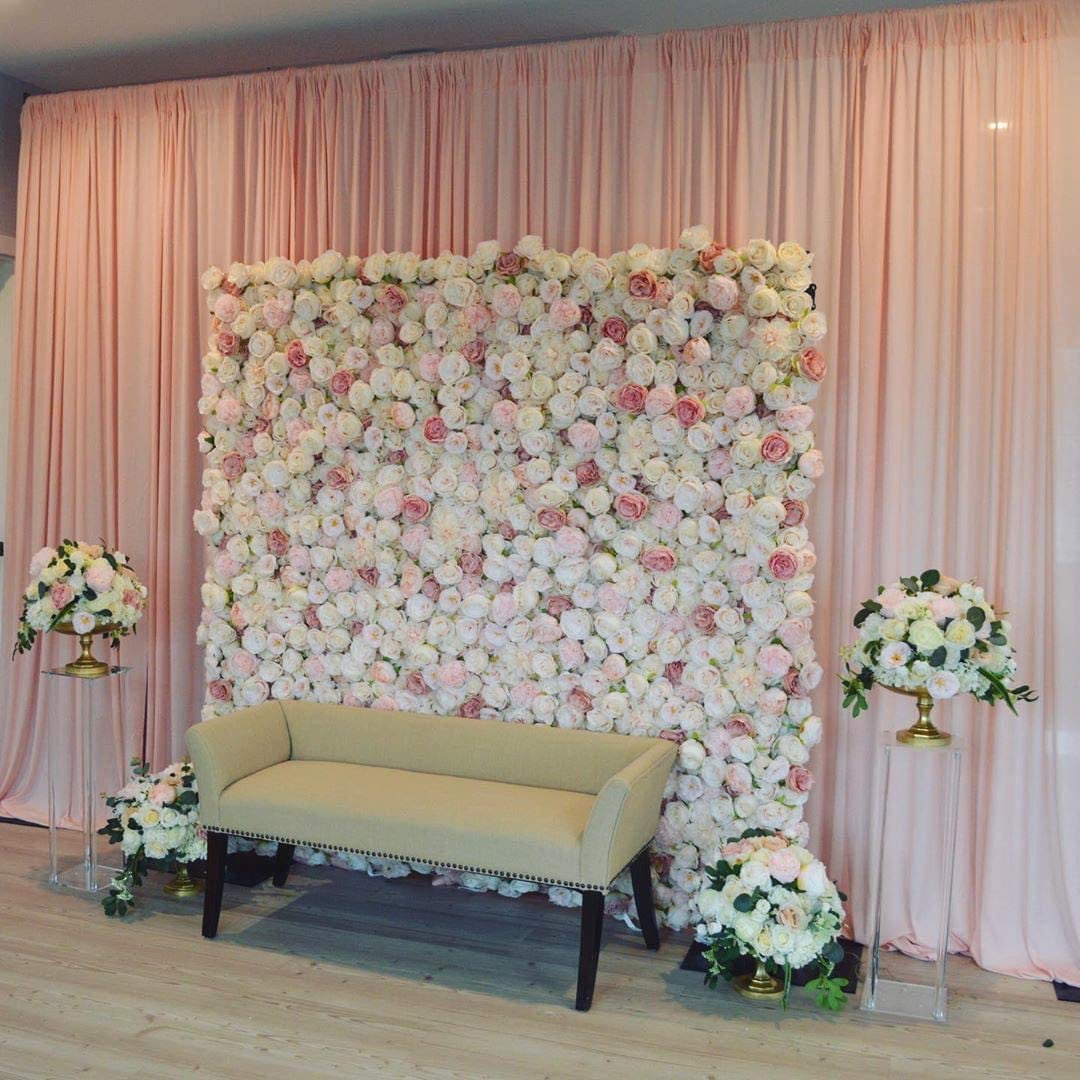 Wedding Backdrop Polyester Curtains 10x8ft Wedding Arch Kit Aobor Arrangement Swag Curtains for Ceremony Reception Backdrop Decoration