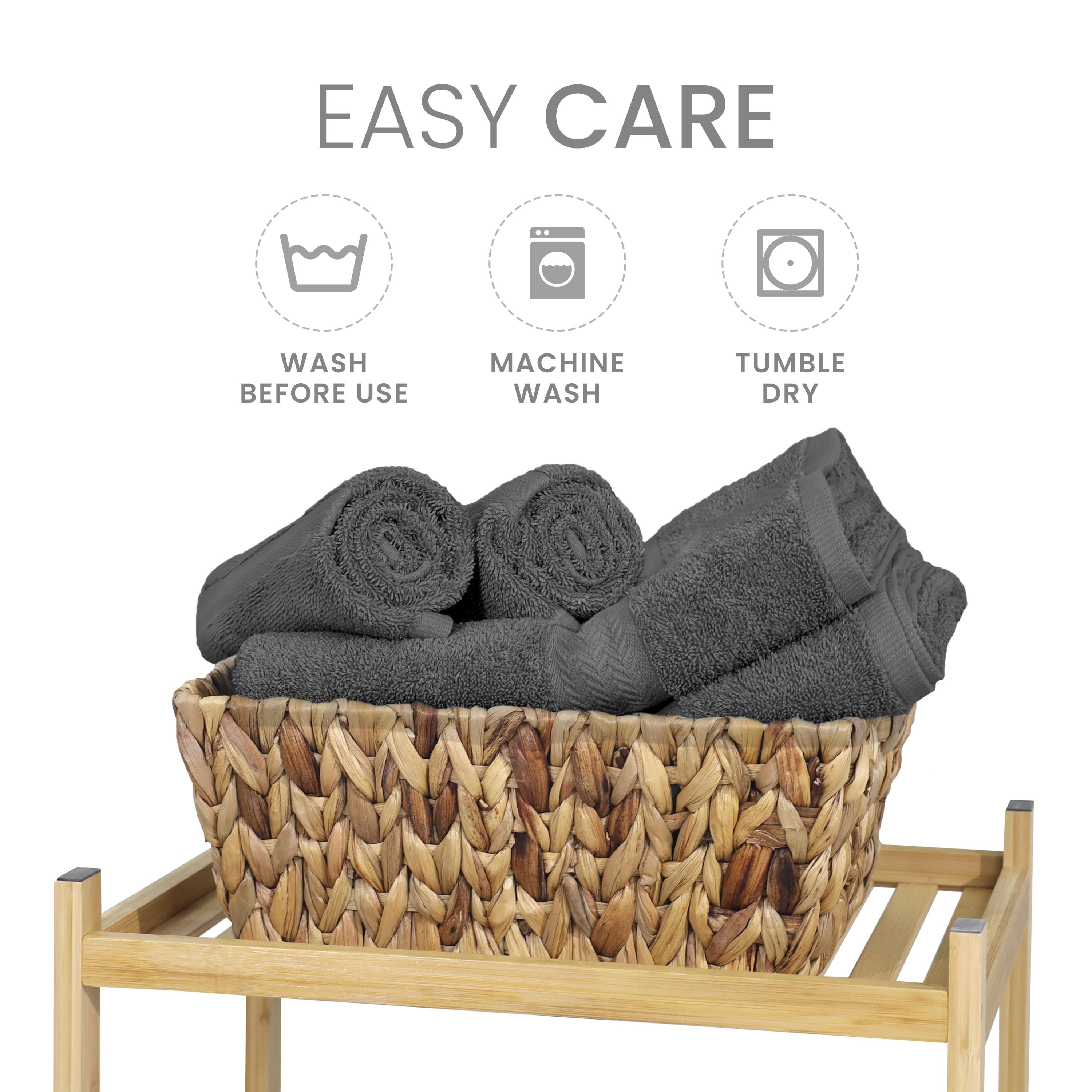 Martex 6-Piece 100% Ringspun Cotton Towel Set, Quick Dry Soft & Absorbent, Dark Grey