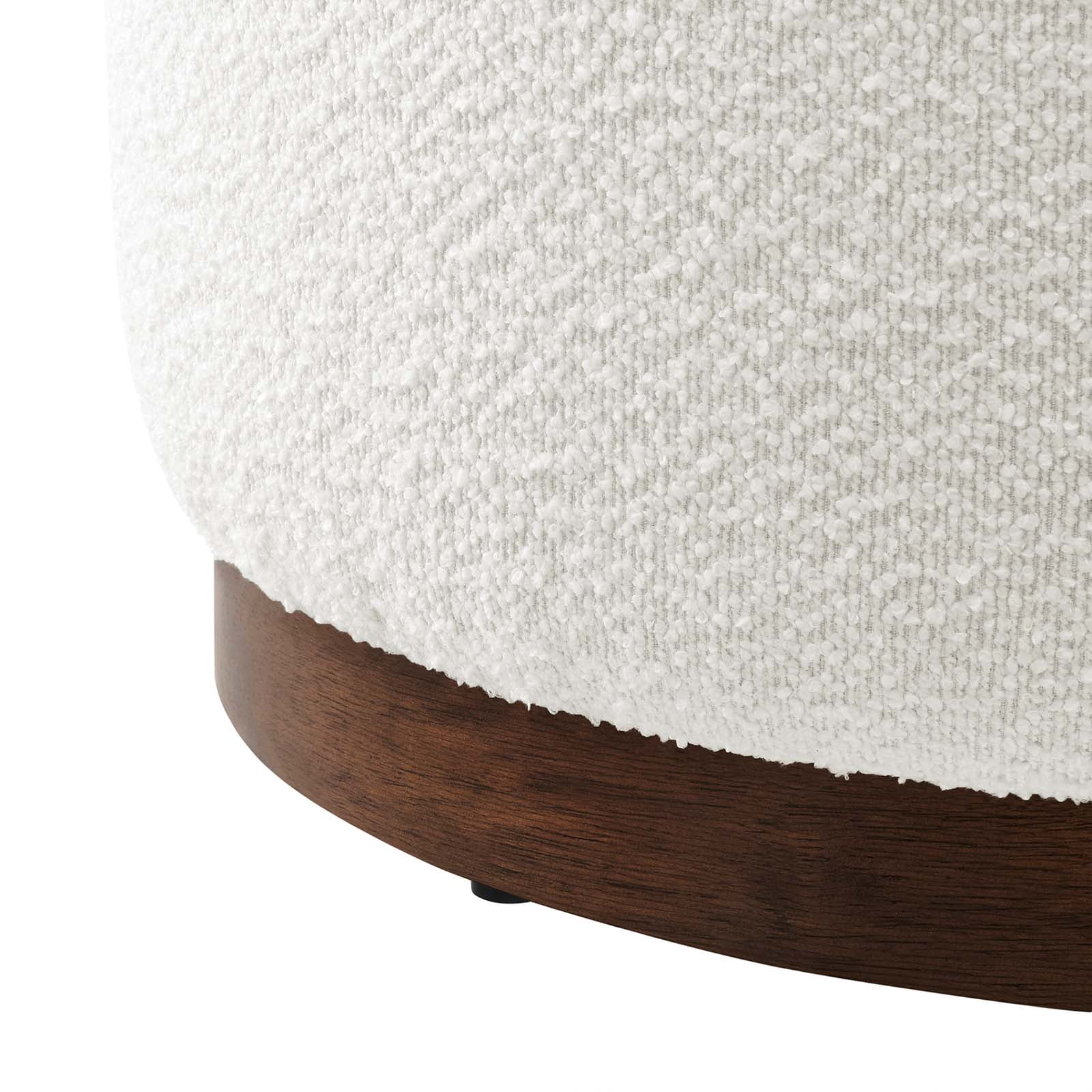 Modway Tilden Ottoman in Cloud White and Walnut