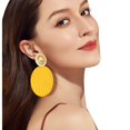 thumbnail image 3 of KDSJSXW Stud Pearl Earrings Colorful Oval Stripe Fashion Exaggerated Personality Nail Piece Ear Jewelry Earrings Big Pearl Earrings Pearl Gold Earrings Pierced Earrings for Women(Yellow,One Size), 3 of 6