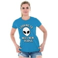 thumbnail image 3 of Funny Nerdy Aliens UFOs Believers Womens Fitted Plus Size Graphic Tee Brisco Brands 3X, 3 of 5