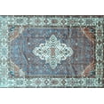 thumbnail image 1 of Ahgly Company Indoor Rectangle Medallion Light Blue Traditional Area Rugs, 8' x 12', 1 of 4