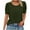 Army Green, variant on Womens Puff Short Sleeve Sweater Casual Summer Crew Neck Pullover Tops Ribbed Knit Sweater Blouse Green L