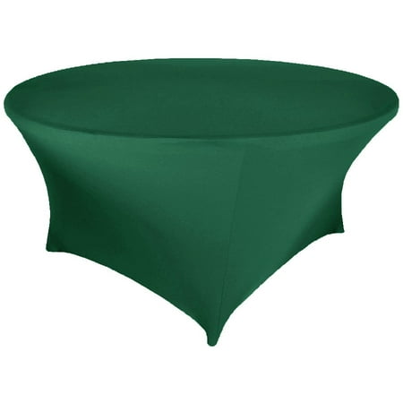 

Wedding Linens Inc. (200 GSM) Premium 5 FT (60 )Round Spandex Stretch Fitted Table Cover Tablecloths - Hunter Green/Holly Green