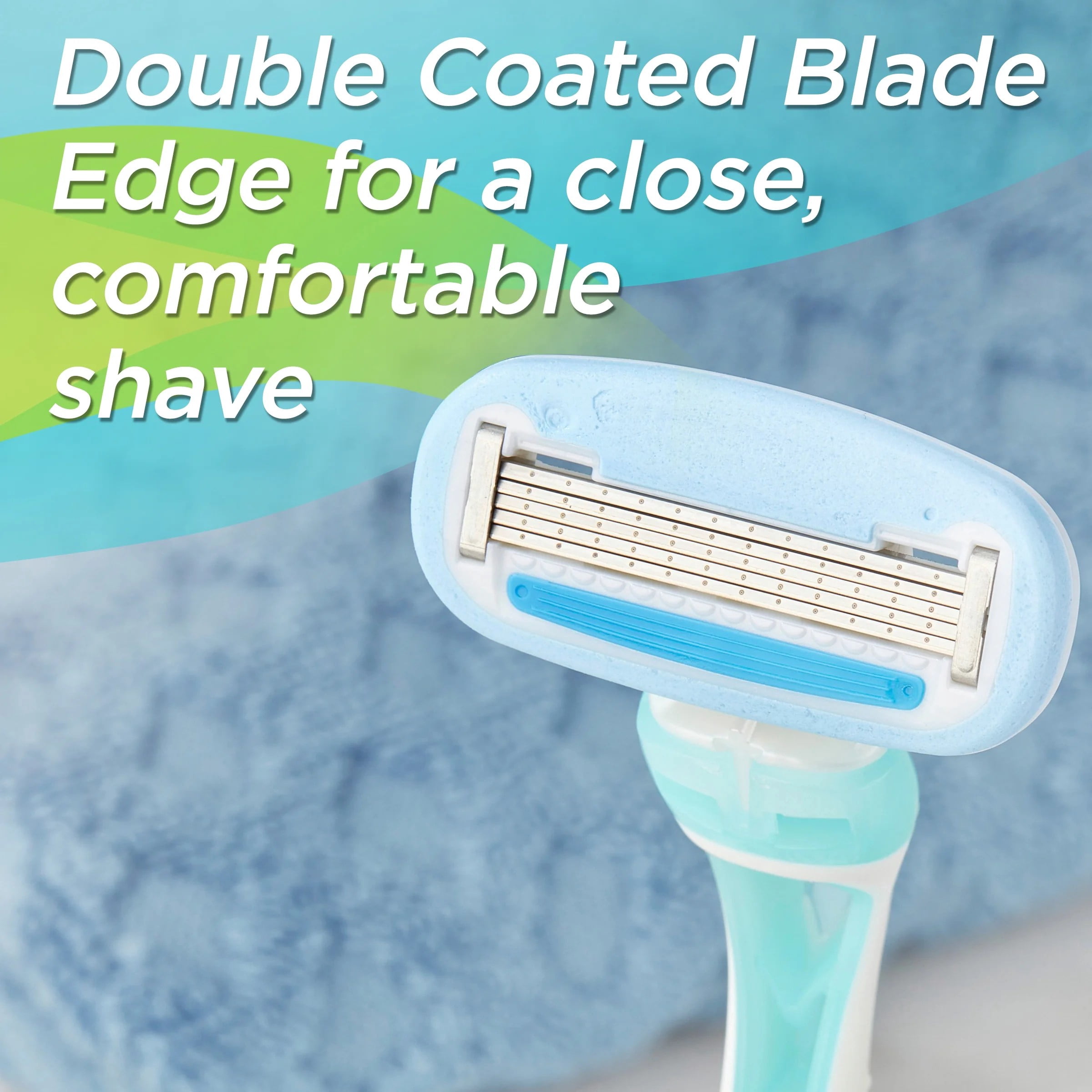 Equate Women's 5-Blade Disposable Razors, Blue, 3 Count