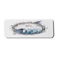 thumbnail image 1 of Nature Computer Mouse Pad, Foggy Forest Crow Full Moon Watercolor Bare Branches on Plain Background, Rectangle Non-Slip Rubber Mousepad Large, 31" x 12", Blue Grey Pale Salmon, by Ambesonne, 1 of 2