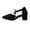 Black, variant on Casual Summer Heeled Mules, Women's Ankle Strappy Heels Pointed Closed Toe Dressy Suede Pumps With Bow Ladies Wedding Party Comfortable 2 Inch Low Chunky Block Heels, Blue US-8.5/EU-42