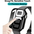 thumbnail image 4 of Smiling 2 Pack Case Built in Tempered Glass Screen Protector Compatible with Apple Watch Series 10 46mm, Hard PC Case Overall Protective Cover- Black, 4 of 11