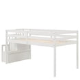 thumbnail image 4 of Miniyam Twin Size Loft Beds with Stairs for Kids, White, 4 of 8