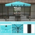 thumbnail image 6 of PetFurnish 9 FT Ruffled Patio Umbrella with Push Button Tilt, Crank, 8 Ribs, Outdoor Heavy-Duty Market Table Umbrella for Yard Garden Pool-Turquoise, 6 of 11