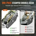 thumbnail image 2 of KFFKFF Come Along Winch, 2 Ton (4,409 lbs) Pulling Capacity, 12 ft Steel Cable, 2 Hooks, Heavy Duty Ratchet Power Puller Tool with Dual Gears, Automotive Hoist Cable Puller Ideal for Vehicle Rescue, 2 of 9