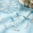 thumbnail image 4 of 1 Box 60PCS Alloy Angel Beads Wings Beads Metal Silver Small Butterfly Flying Dragonfly Fairy Wing Loose Spacer Beads Charms Bulk for Jewelry Making Beading Kit Bracelets Craft Supplies Silver DIY, 4 of 6