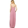 thumbnail image 3 of Love Stitch Women's Light Billowy Cocoon Side Pockets Maxi Dress (Mauve, Small-Medium), 3 of 3