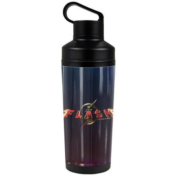 The Flash Official Movie Logo 18 oz Insulated Water Bottle, Leak Resistant, Vacuum Insulated Stainless Steel with 2-in-1 Loop Cap