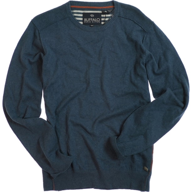 Suéter de Punto Buffalo David Bitton para Hombre Cuello Redondo Azul Mediano
