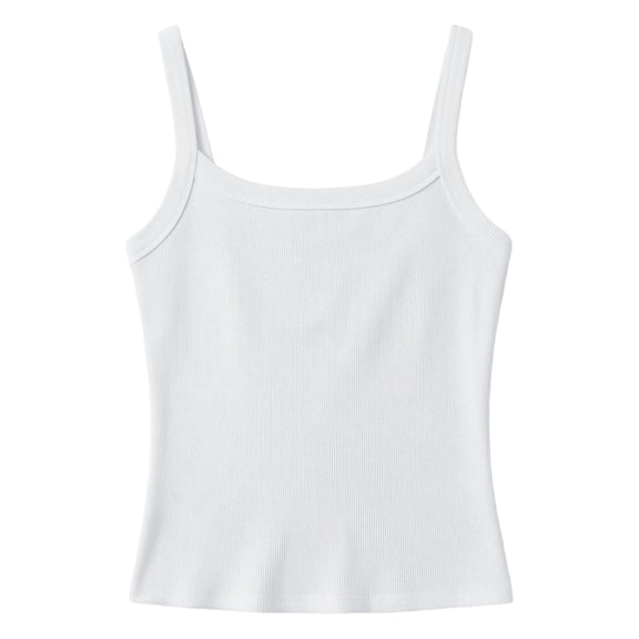 AWZXDE Girls Ribbed Stretch Sleeveless Tank Top Casual Basic Slim Fit Tee Shirt For Kids Toddler Youth White,7-8 Years
