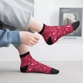 thumbnail image 2 of Fuzoiu Pink Glitter Print Adult Socks, Crew Moisture-wicking Socks, Unisex Cushion Crew Socks,Casual Sports Ankle Socks, 2 of 7