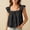 Black summer women's cotton linen blouse a1, variant on Summer Women's Cotton Linen Square Neck Blouse Ruffle Flowy Casual Tops Vacation Holiday Beachwear Fashion Shirts, Mint Green M