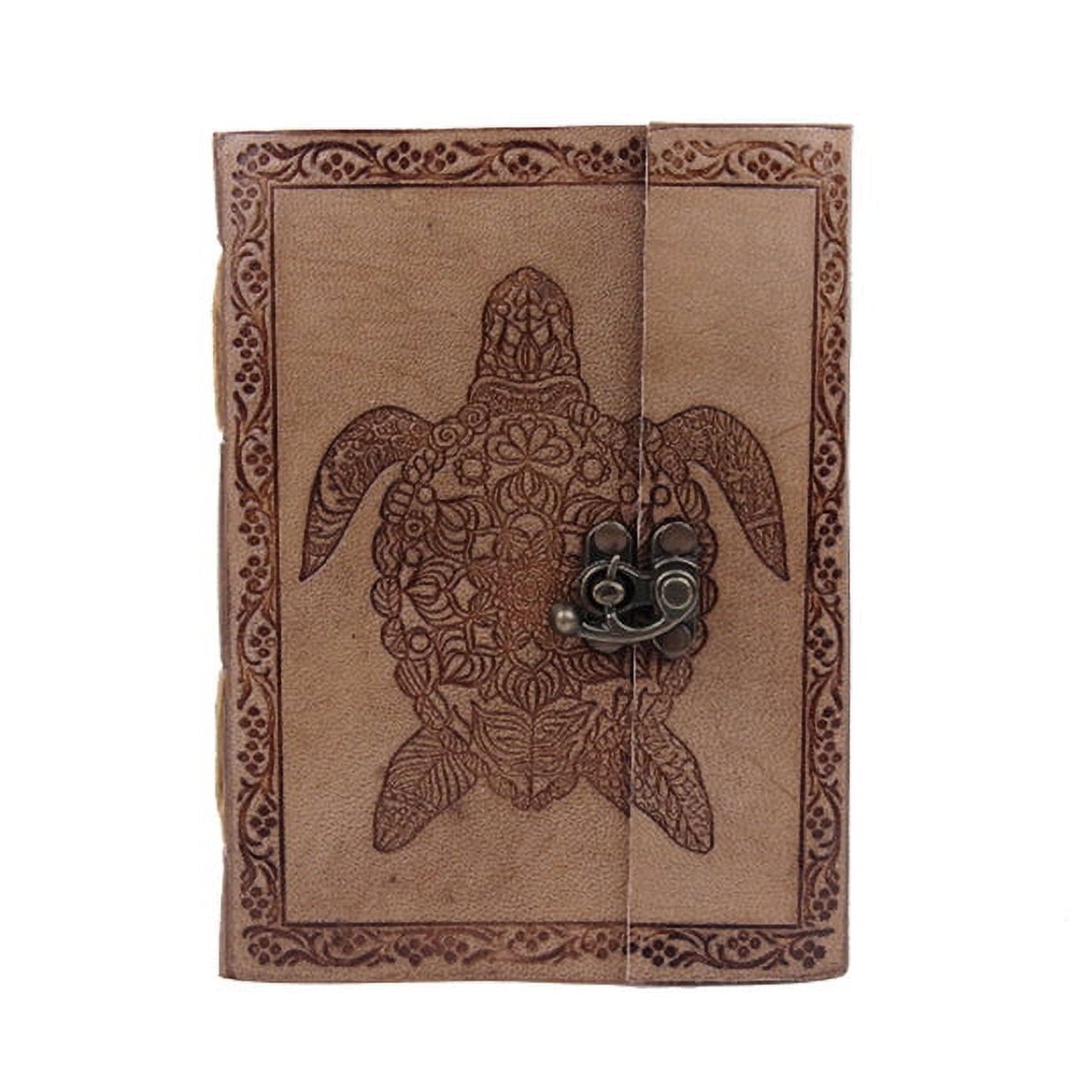 MaheTri Turtle Embossed Vintage Leather Journal Antique Handmade Leather Sketchbook Drawing Journal Great Gift