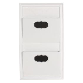 Gallery Solutions Distressed White Wall Mail Organizer Letter Bin