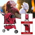 thumbnail image 5 of YRLLENSDAN Pet Stroller for Small Dog 10 lbs All Terrain Dog Stroller for Medium Dog 30 lbs Cat Stroller for 2 Cats Doggy Puppy Stroller with Furry Pad Portable Dog Cart with Wheels,Red, 5 of 8