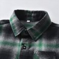 thumbnail image 6 of CAUYDY Kids Toddler Flannel Shirt Jacket Plaid Long Sleeve Lapel Button Down Shacket Baby Boy First Birthday Shirt Long Sleeve(L101-Green,12-18 M), 6 of 7