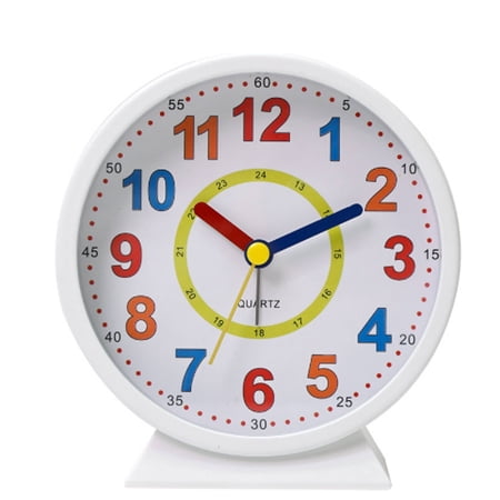 HBMYN 2026 New Alarm Clock Enhanced Large Display Desk Clock Quick Press Nightlight Alarm Clocks for Bedrooms with Smooth Metal Sweep for Bedroom Office Desk Nightstand Study Travel.