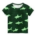 thumbnail image 6 of FamilyThread Boys Short Sleeve T Shirts Kids Summer Crewneck Tops Shark Pattern Loose Fit Tees For 1-12Y, 6 of 6
