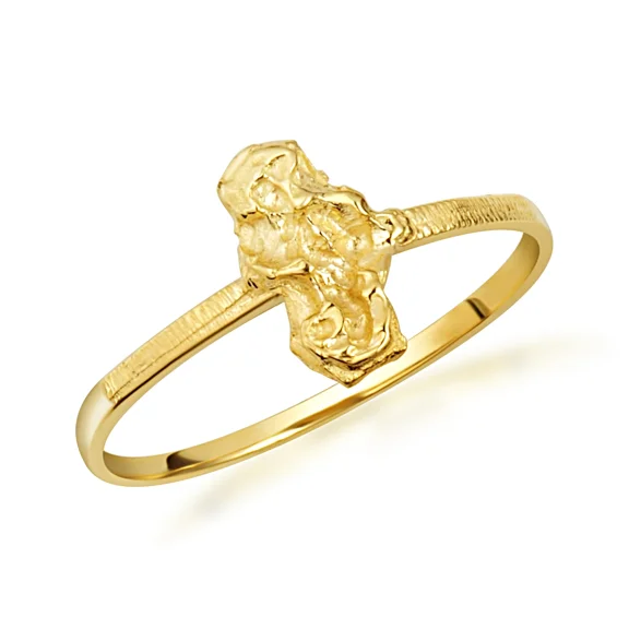 Yellow Gold Chunky Nugget Ring (14K Yellow Gold,Size 5.75)