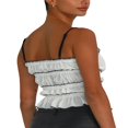 thumbnail image 3 of Contrast Color Crop Tops with Ruched Details for Women‘s Summer, 3 of 5