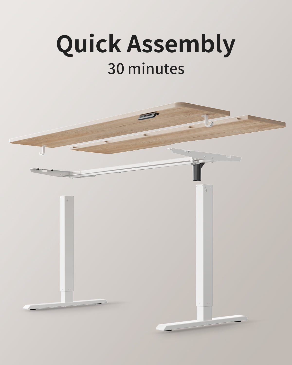 DESINO 48x24 inch Electric Standing Desk, Height Adjustable Sit Stand Desk with Memory Presets, Ergonomic Home Office Computer Desk with Anti-Collision, Maple